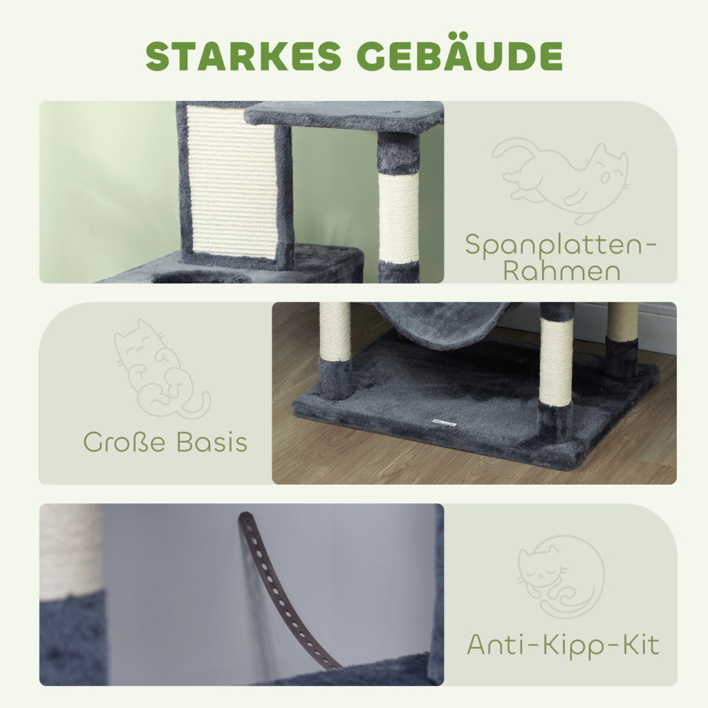 Tiragraffi per Gatti con Piattaforma ¨C Minimal ¨C Grigio Scuro 206 cm