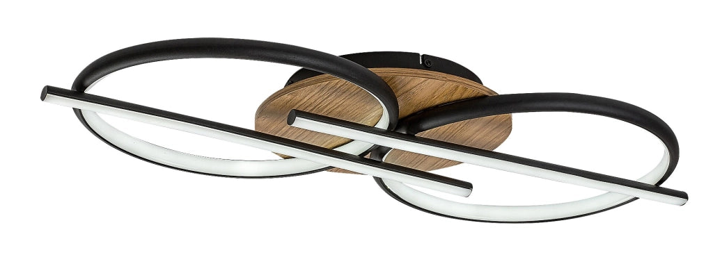 Plafoniera LED Rabalux Arash legno/nera 40W 2200lm CCT
