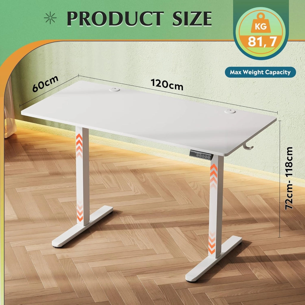 Scrivania regolabile in altezza ¨C Minimal ¨C Bianco 120x60 cm