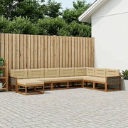 Set di divani da esterno con cuscino 8 pcs Naturale e Beige 3382801