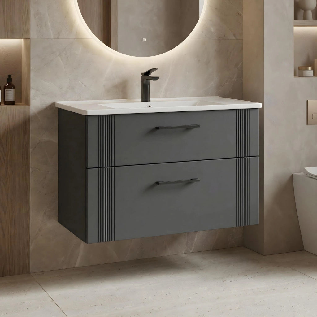 Mobile lavabo "Bari 85 v2" - 85 x 45 x 55 cm - Antracite opaco