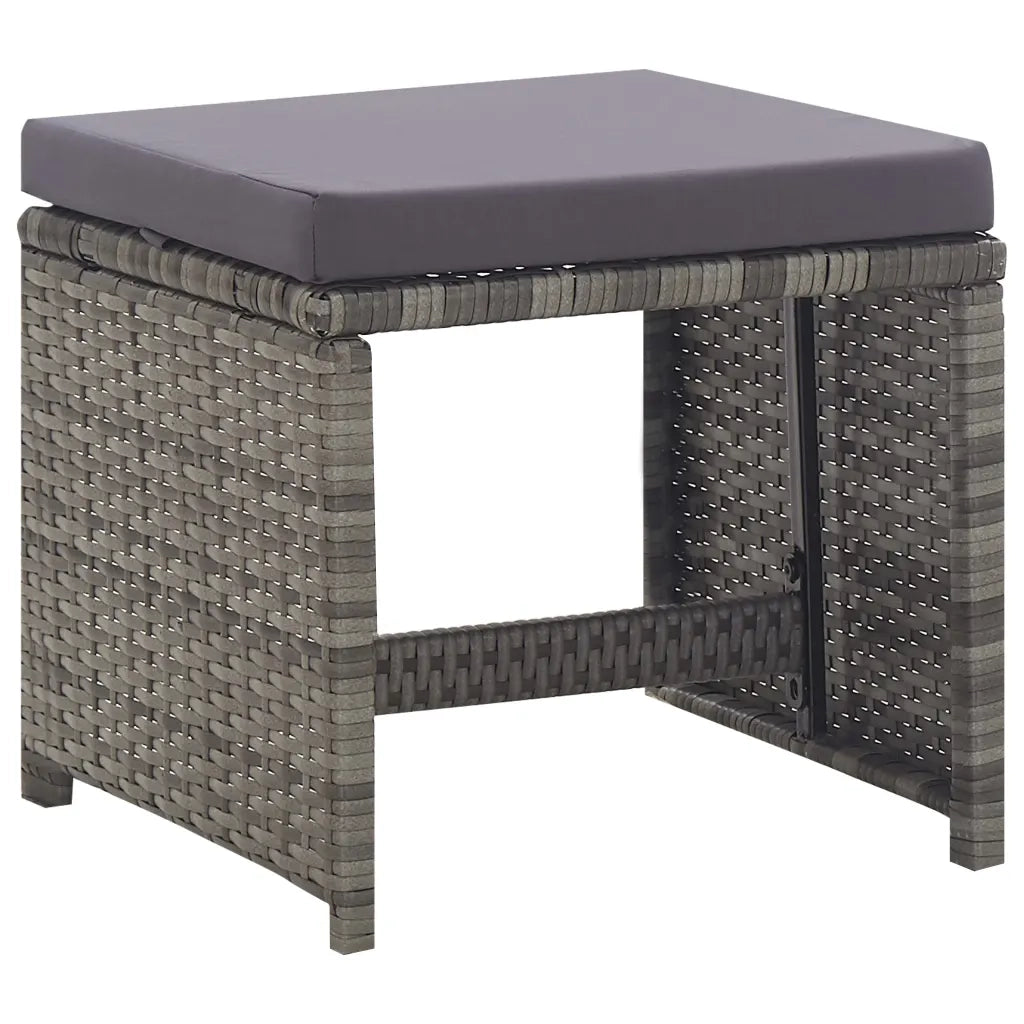 Set da Pranzo da Giardino 5 pz Polyrattan e Acacia Antracite 46368