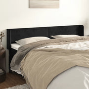 Testiera ad Orecchio-Testata con Orecchie Nera 183x16x78/88 cm in Velluto 634734