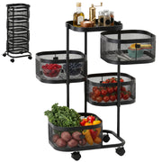 Carrello Multilivello con Cestelli ¨C Minimal ¨C 33x33x77 cm Nero