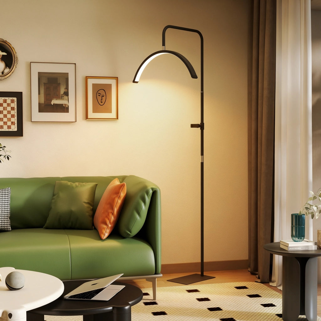 Lampada da Terra con Testa Girevole 350¡ã e Supporto Smartphone ¨C Xylo ¨C 7 Temperature di Colore