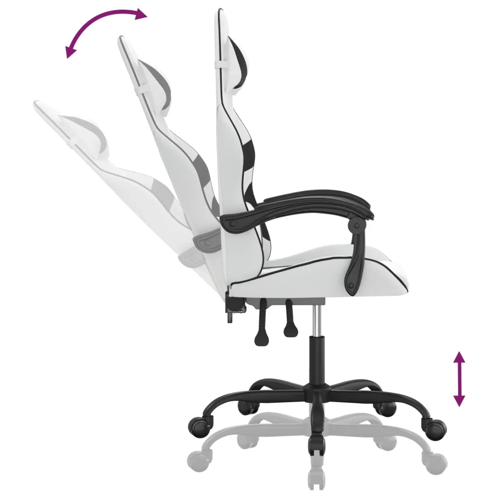 Sedia da Gaming Bianco e Nero in Similpelle 3143852