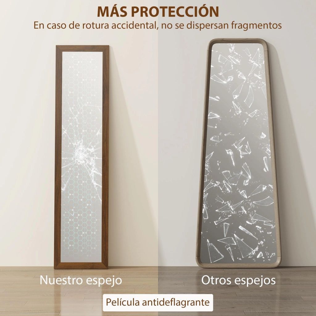 Specchio da Terra 157x37 cm ¨C Xylo ¨C Legno Noce con Cornice MDF