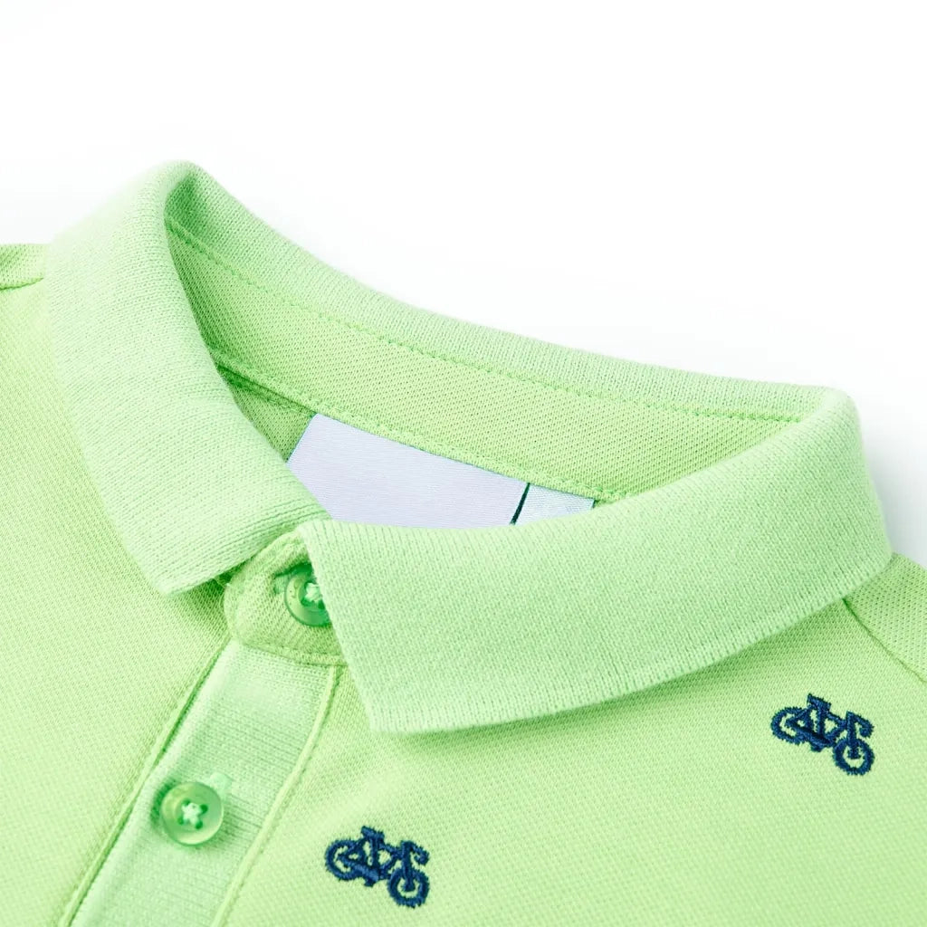 Polo da Bambino Verde Neon 104