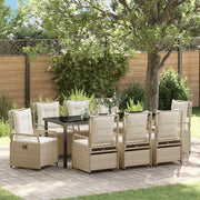 Set da Pranzo per Giardino 9 pcs Beige e Bianco Crema 3381015