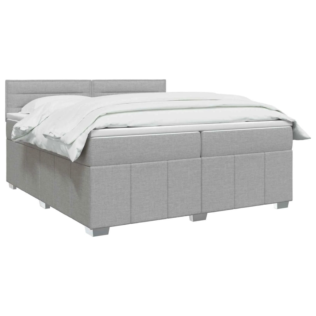 Letto box spring con materasso Grigio Chiaro 200 x 200 cm 3452747