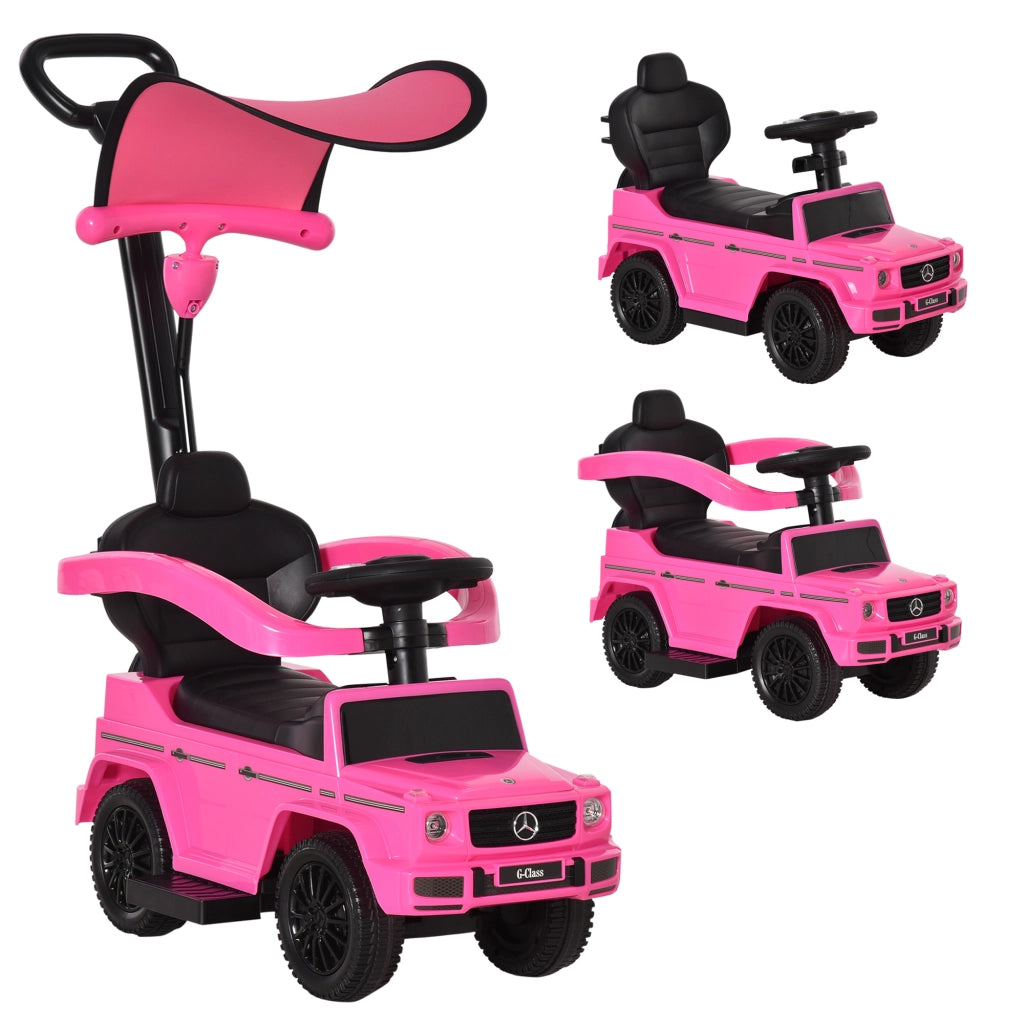 Cavalcabile Auto Bambini 12-36 Mesi ¨C Xylo ¨C Rosa con Clacson Parasole