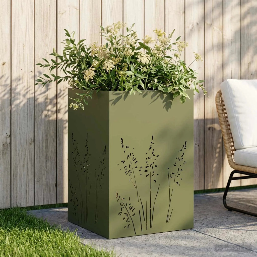 Vaso da giardino Verde Oliva 50 x 50 x 75 cm 8005770