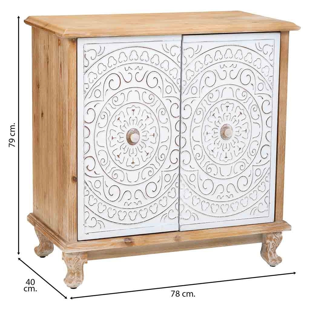 Credenza in legno con 2 porte 78x40x79