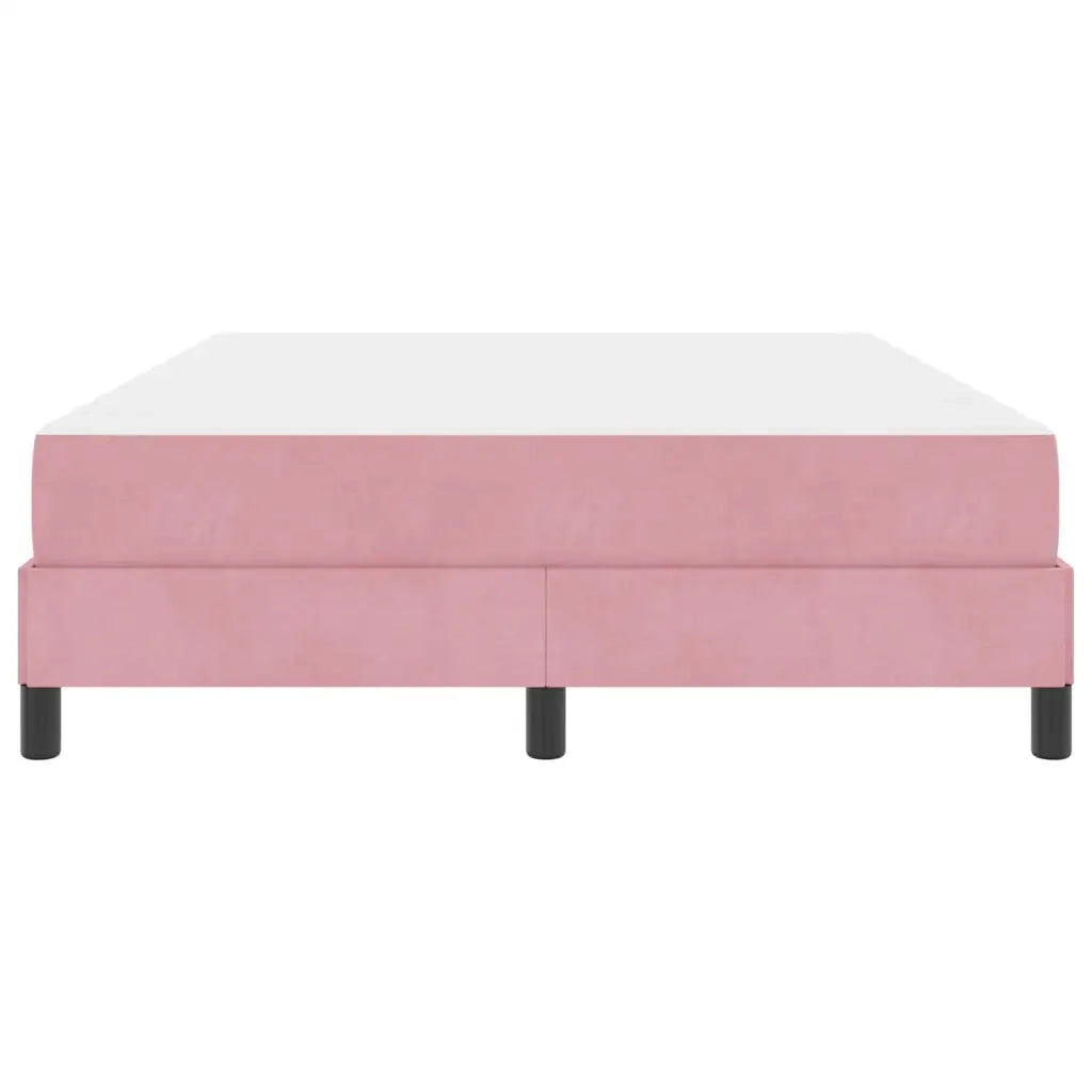 Letto a molle con materasso Rosa 160 x 210 cm Tessuto