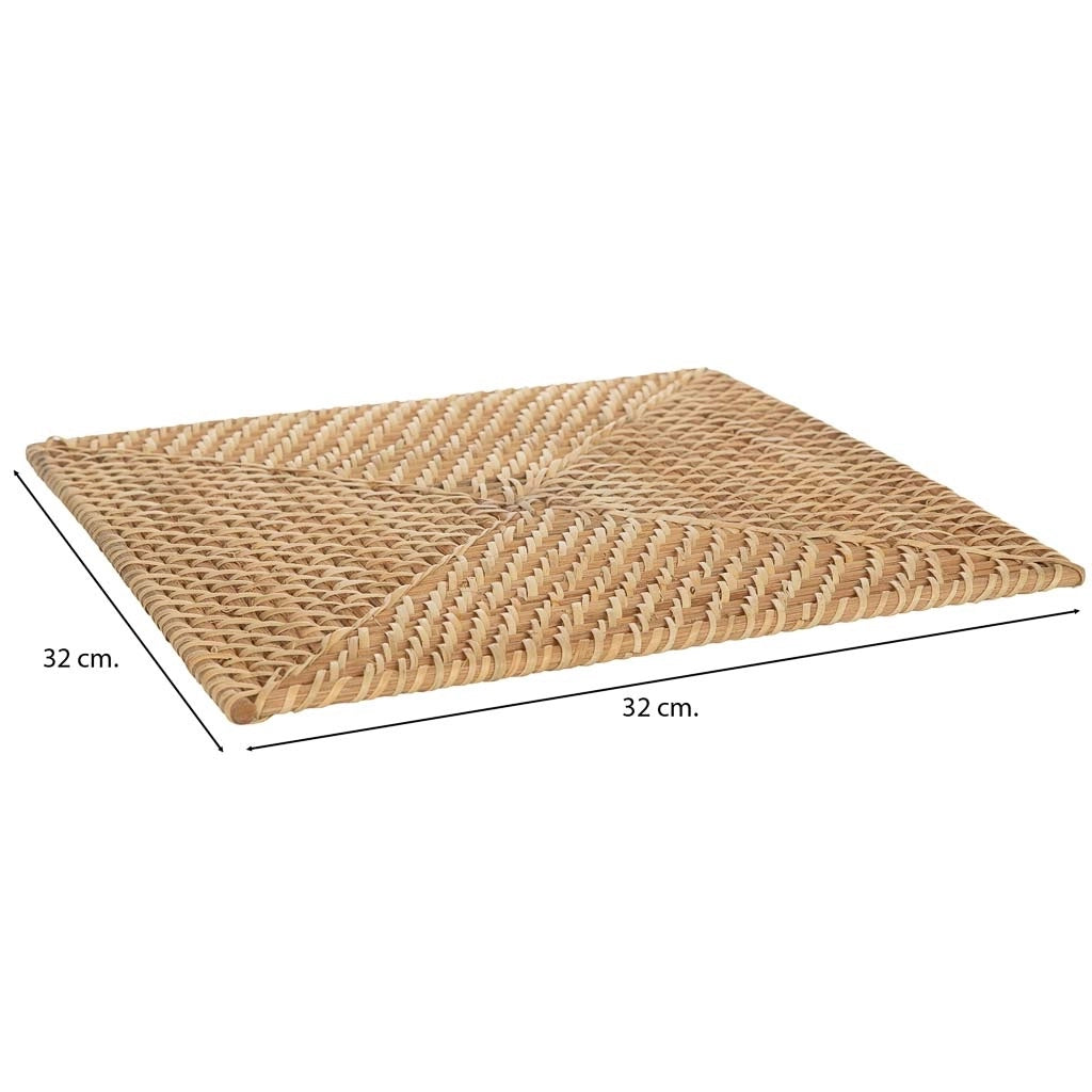 Sottopentola in rattan marrone 32x32x1