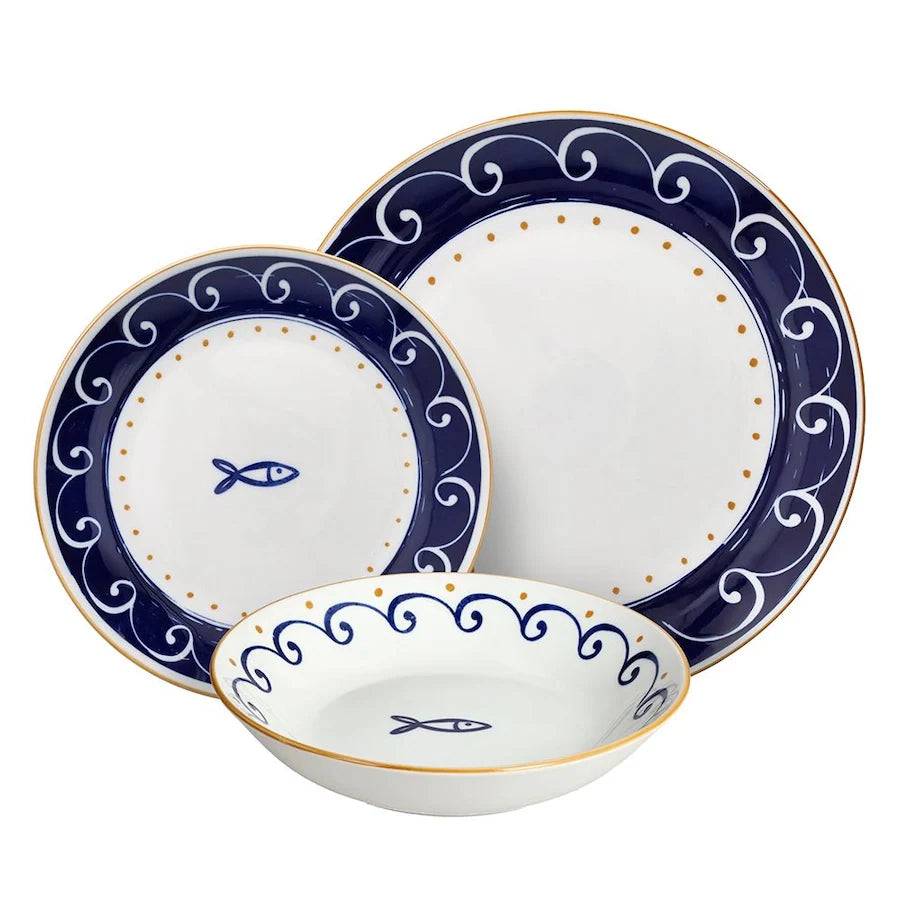 Servizio piatti 18 pezzi Sardinia Porcellana Blu
