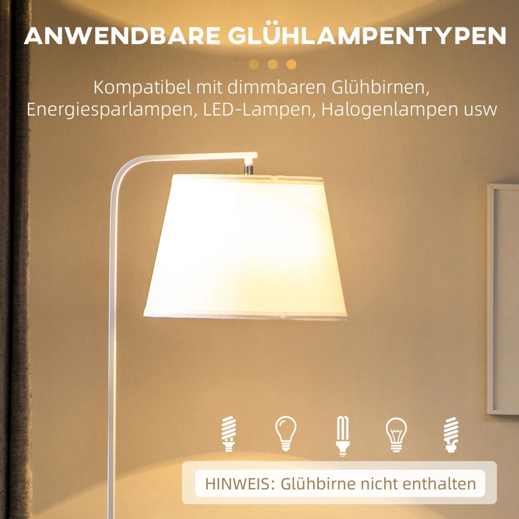 Lampada da terra con 2 ripiani ¨C zephmum ¨C Naturale + Bianco