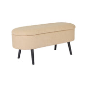 Cassapanca con rivestimento bouclé, beige