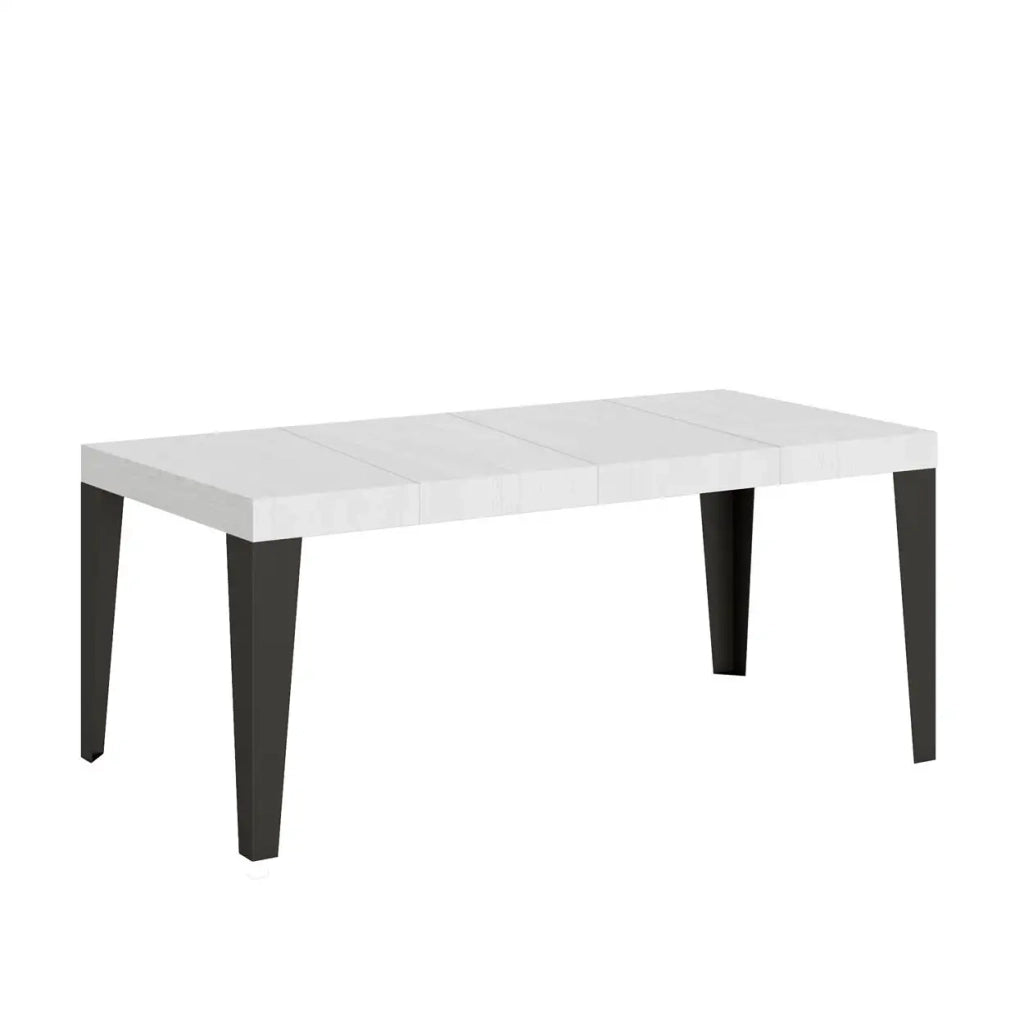Tavolo allungabile 200/460x90 cm Flame colore bianco frassino gambe antracite