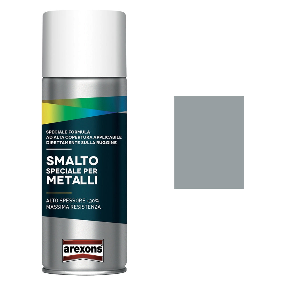SMALTO SPRAY SPECIALE METALLI ml. 400 - grigio argento brillante  - AREXONS