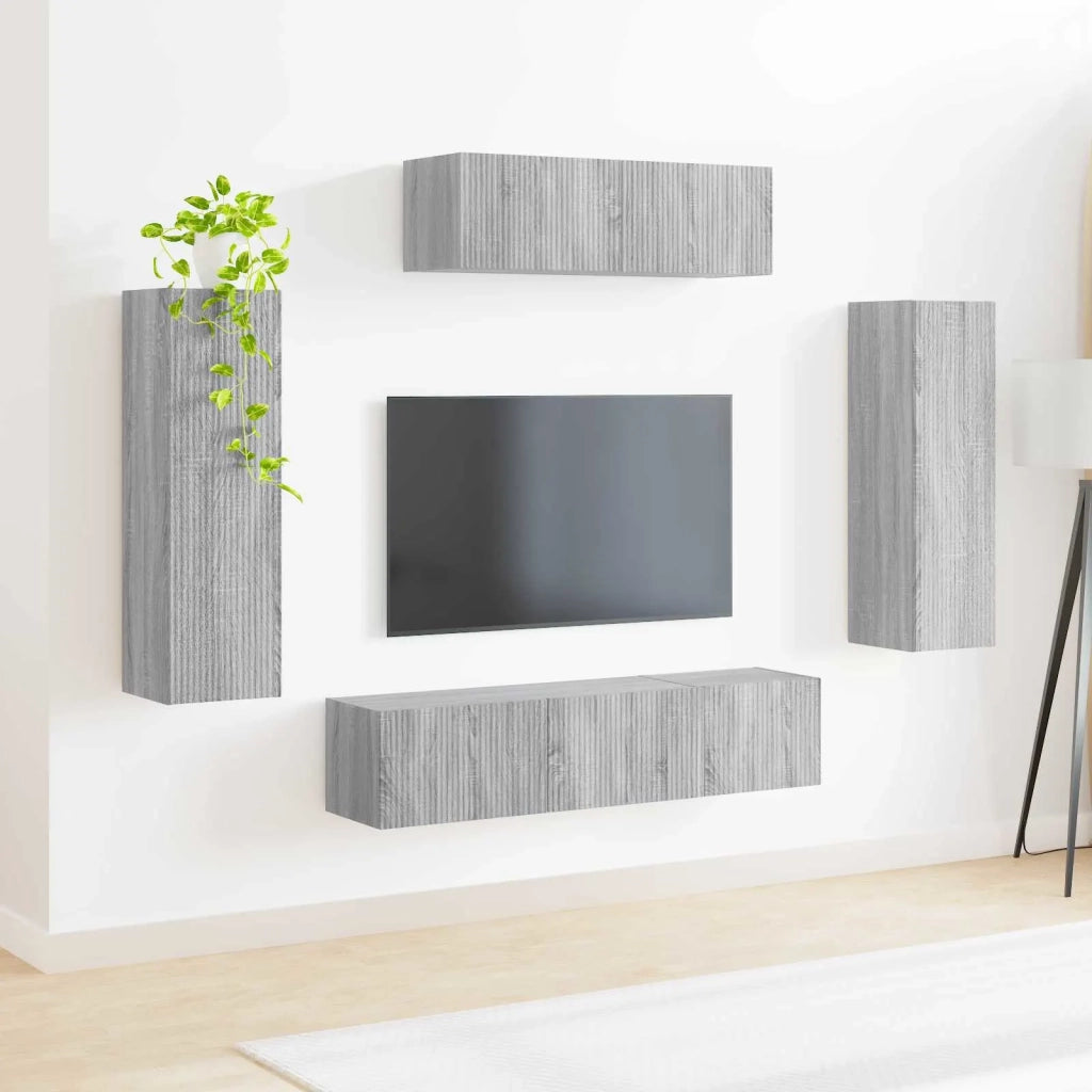 Mobile TV-Credenza per TV 5 pcs Grigio Sonoma