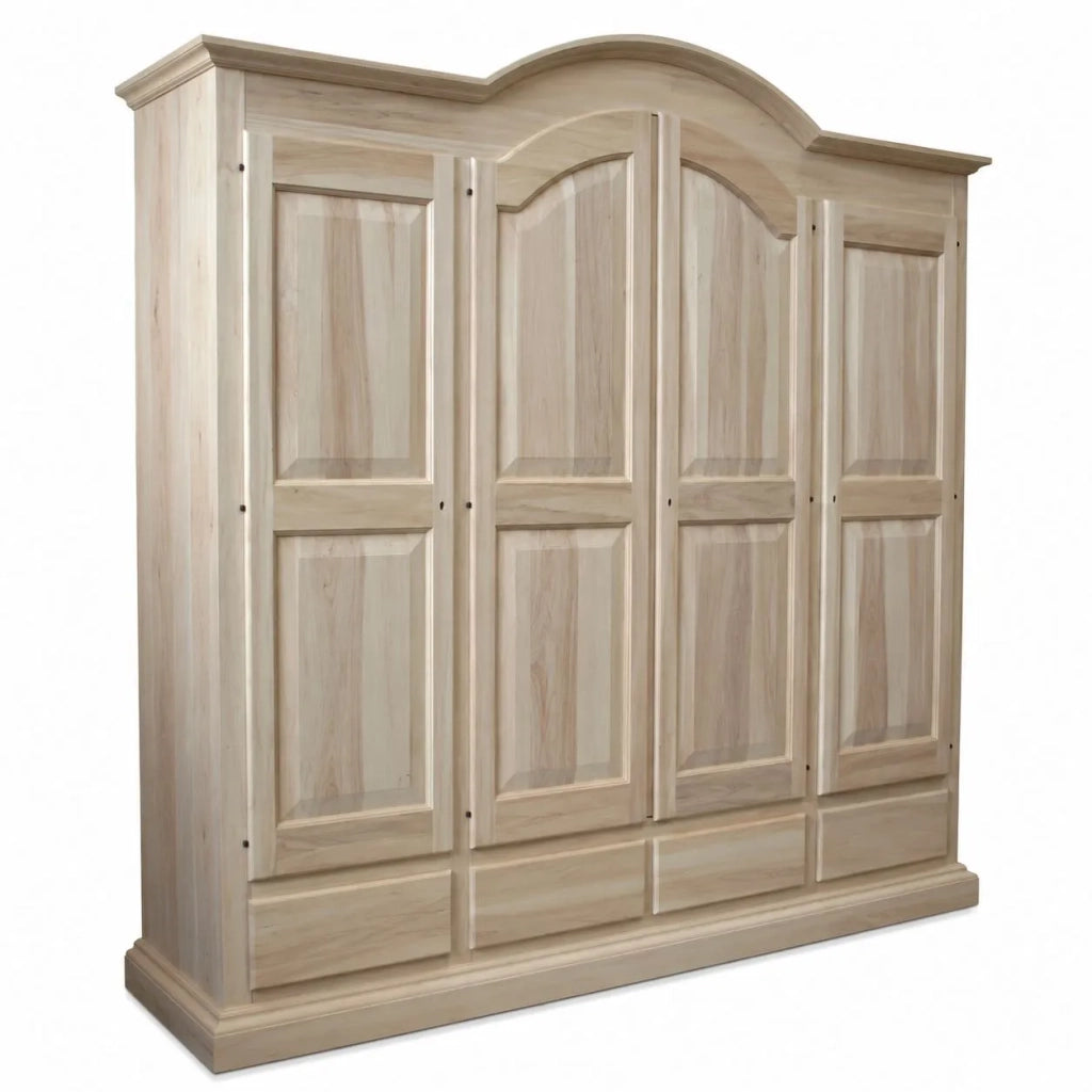 Armadio classico 4 porte 4 cassetti legno grezzo 234x60x230 (472) - Mobili 2G