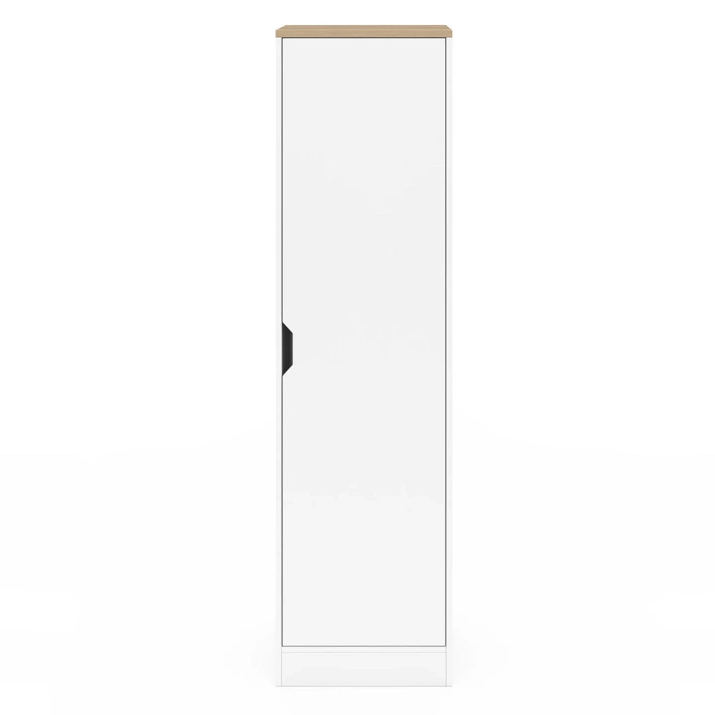 IDMarket - NOUK Mobile contenitore a 1 anta con ripiani in legno e bianco