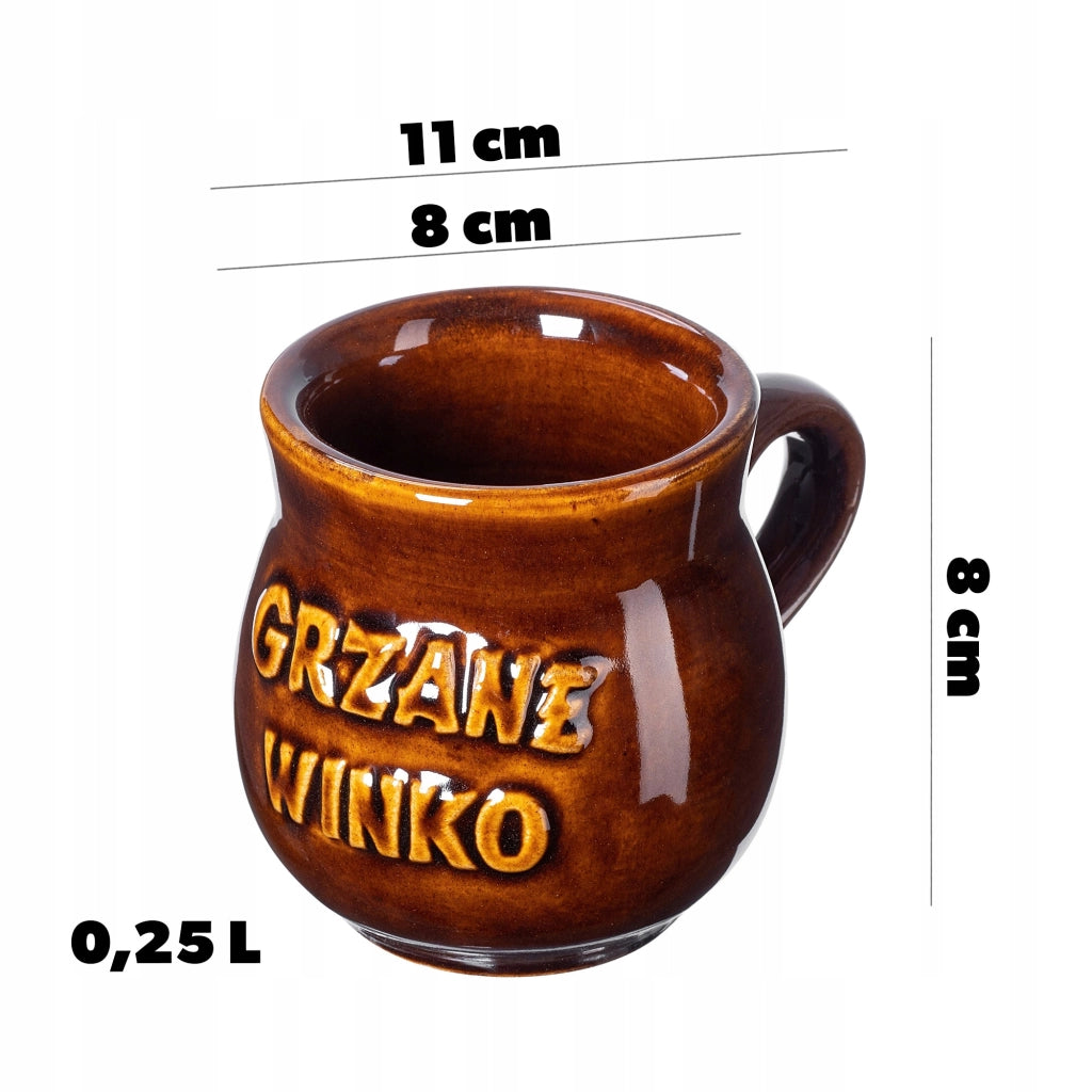 Set regalo di 4 tazze da vin brulé KADAX da 250 ml in gres.