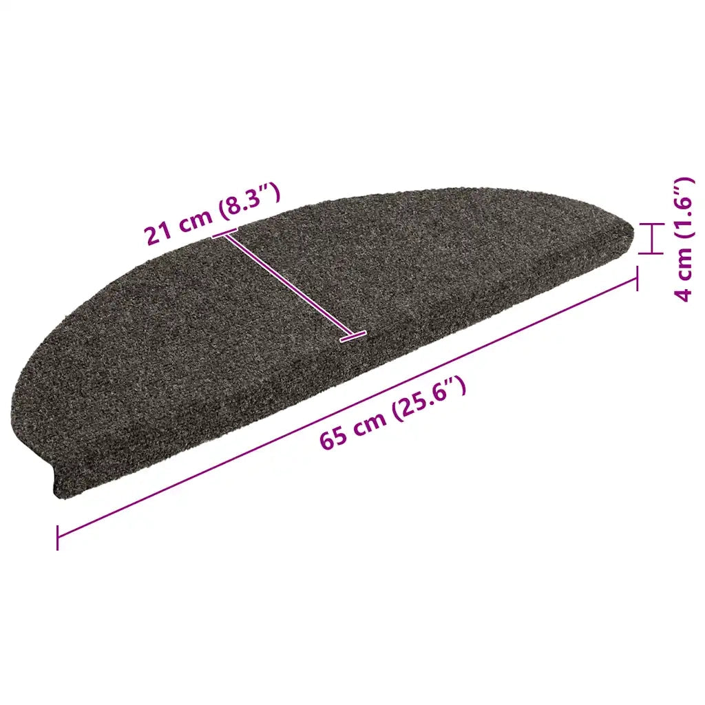 Tappetini per scale autoadesivi 20 pz 65x21x4 cm Antracite Semicircolari Grandi 3365651