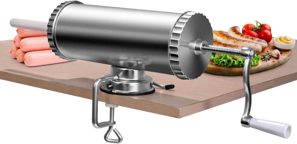 2,5kg Insaccatrice per Salsiccia Macchina per la Produzione di Salsicce Insaccatrice Manuale, in Acciaio Inossidabile, Salsicce Siringa con 3 Tubi di Riempimento