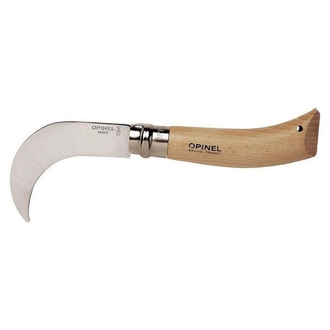 Opinel N°10 Roncola Serramanico Virobloc Lama Inox 10 cm Manico Legno di Faggio colore Legno