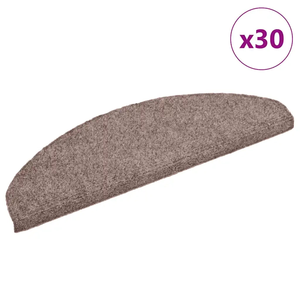 Tappetini per scale autoadesivi 30 pz 65x21x4 cm Marrone Chiaro semicircolari grandi 3365655
