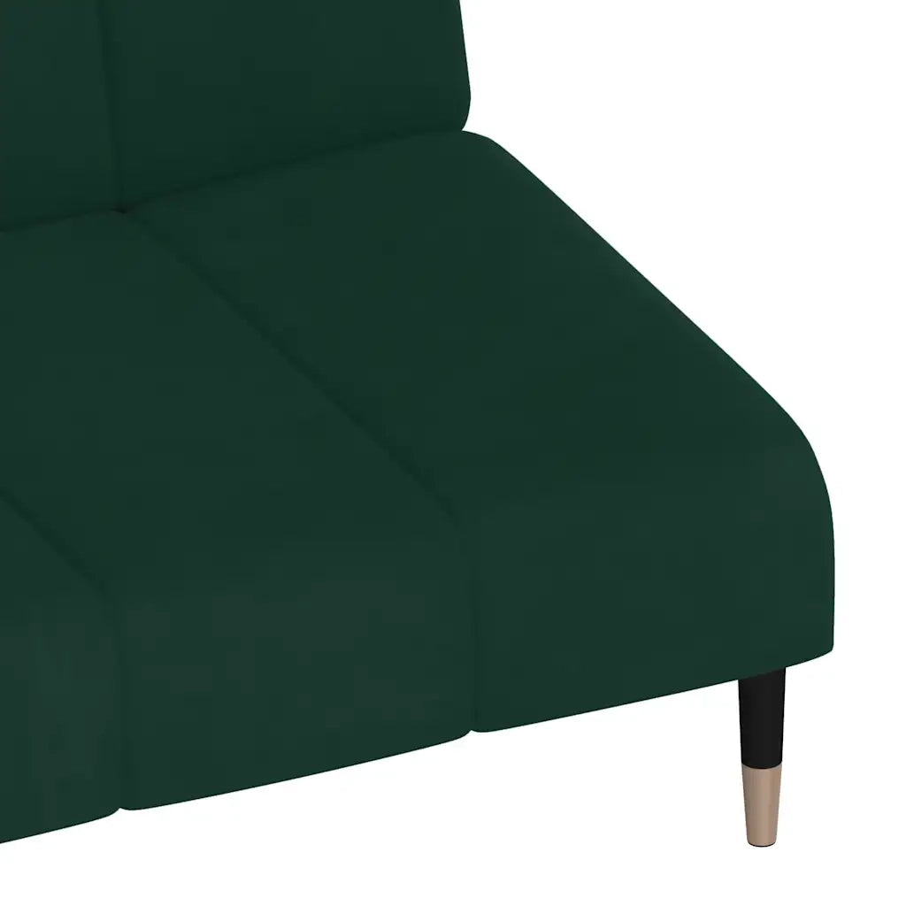 Divano Letto a 2 Posti Verde Scuro in Velluto 375876