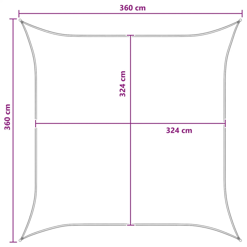 Telo Ombra Antracite e Bianco 3,6 x 3,6 m HDPE 42032751