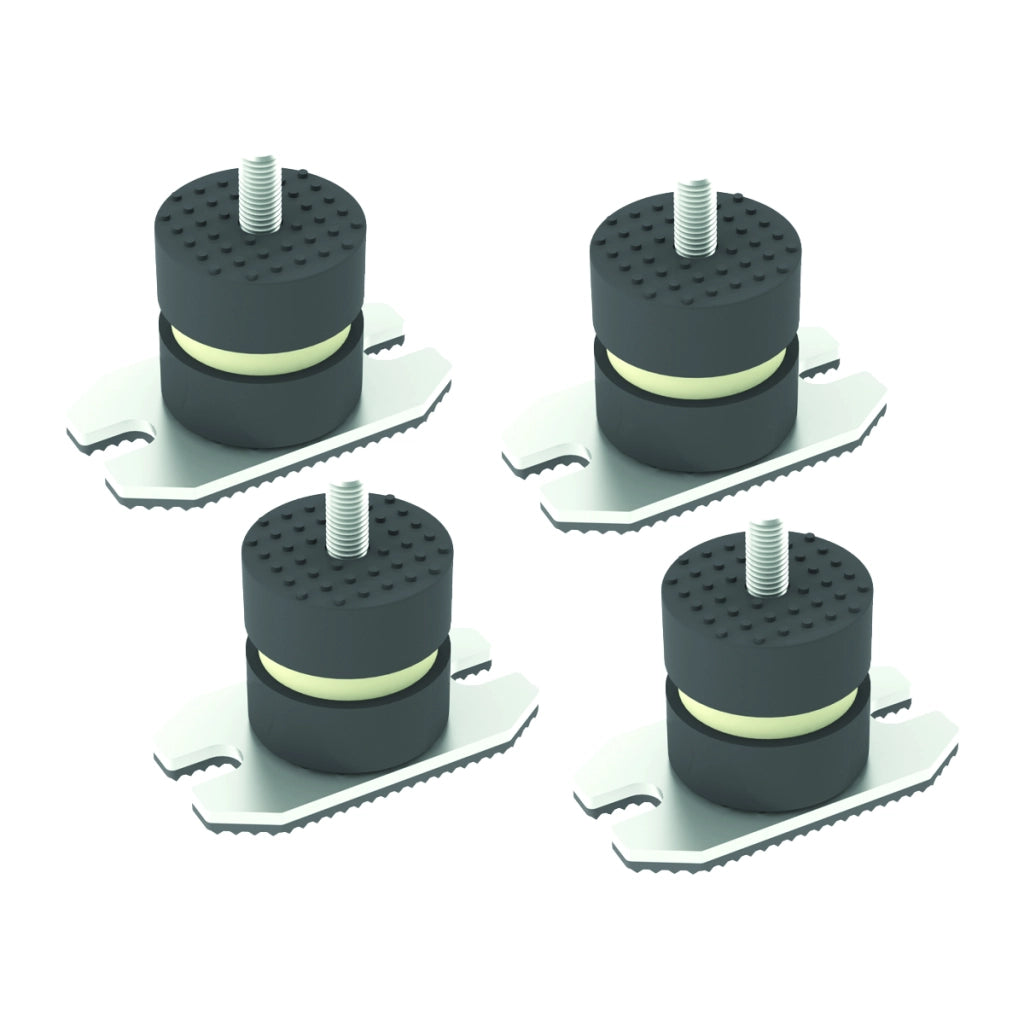 4 PZ ANTIVIBRANTI A PAVIMENTO CON PIASTRA- HxL 40x40 mm  M8x22- DC- pezzi 1