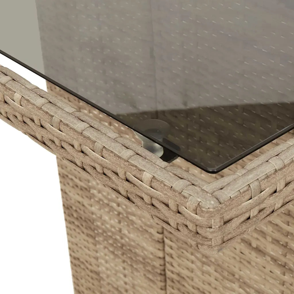 Set Bistrò da Giardino 7 pz con Cuscini in Polyrattan Marrone