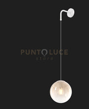 APPLIQUE BIANCO 1 LUCE VETRO AMBRA 1194BI-A-AM