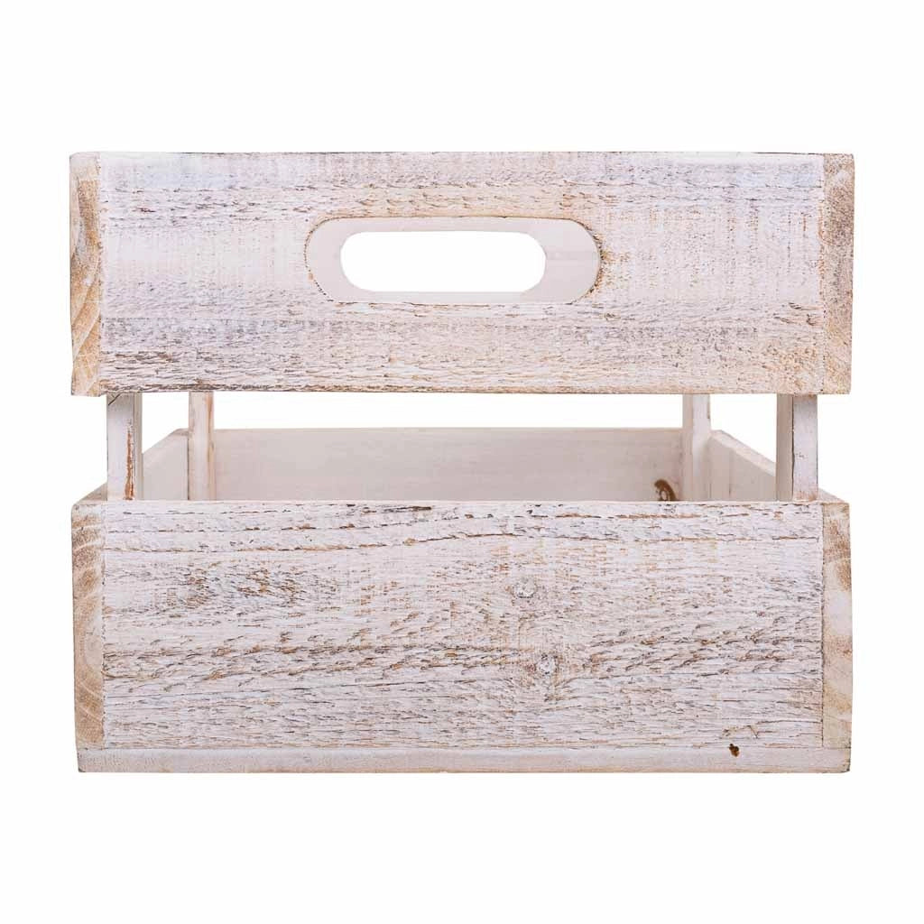 Set di 3 scatole in legno bianche