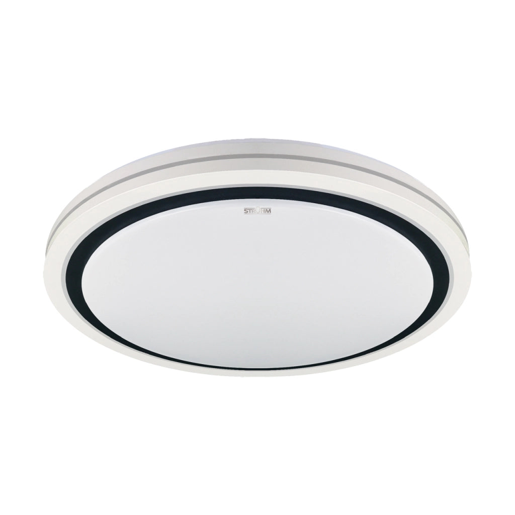 Plafoniera moderna bianco/nera tonda 48cm LED 48W dimmer