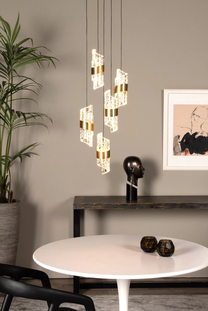 Lampada sospensione glamour vetro oro LED 7W Lucide