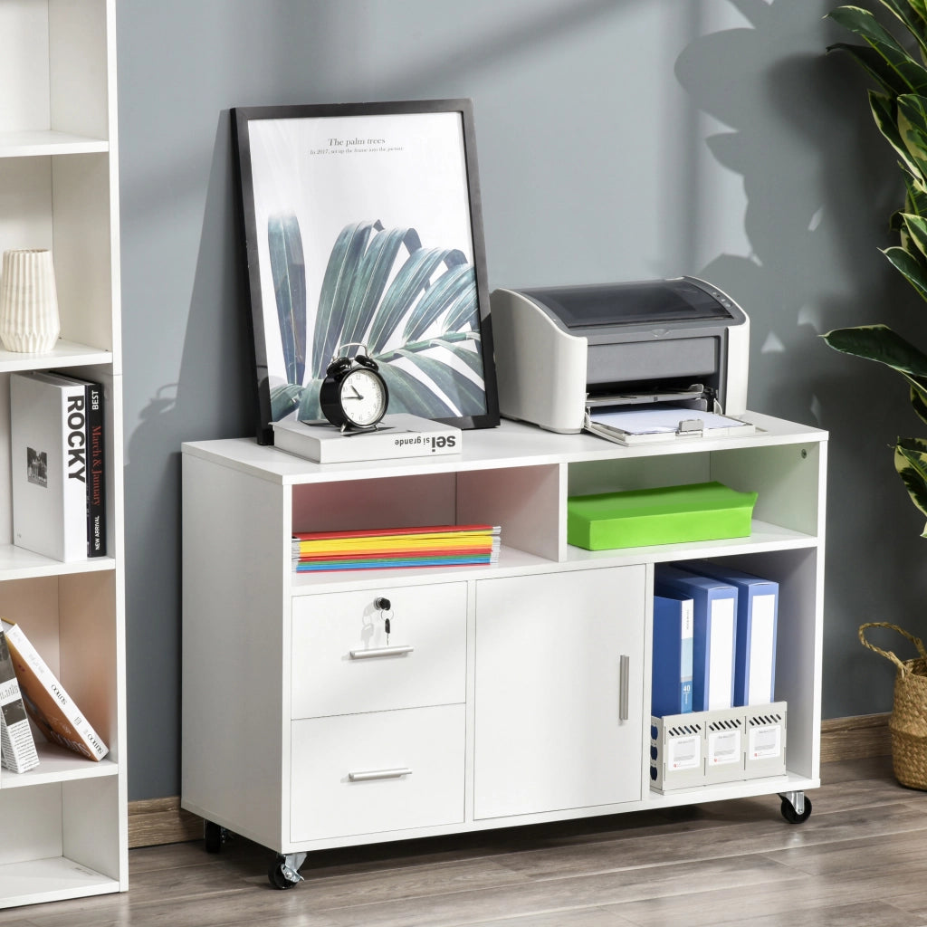 Scrivania con cassetti e scaffali ¨C Minimal ¨C Bianco 100x35x65 cm