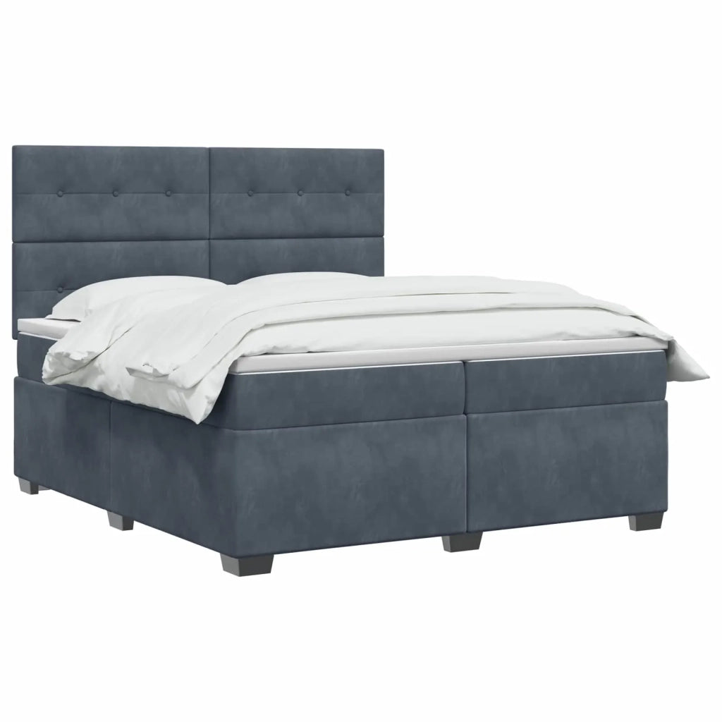 Letto box spring con materasso Grigio Scuro 200 x 200 cm 3455175