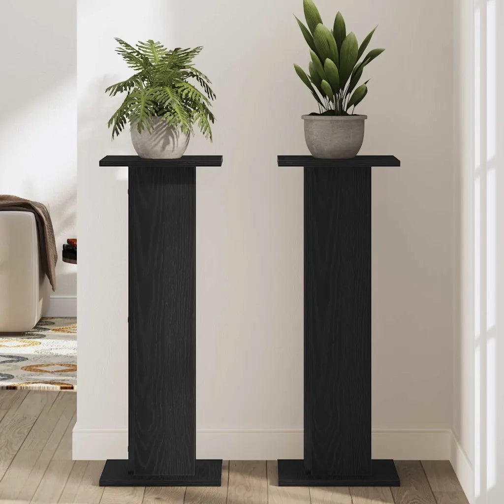 Supporto per piante 2 pz Rovere Nero 30 x 30 x 80 cm 3345111