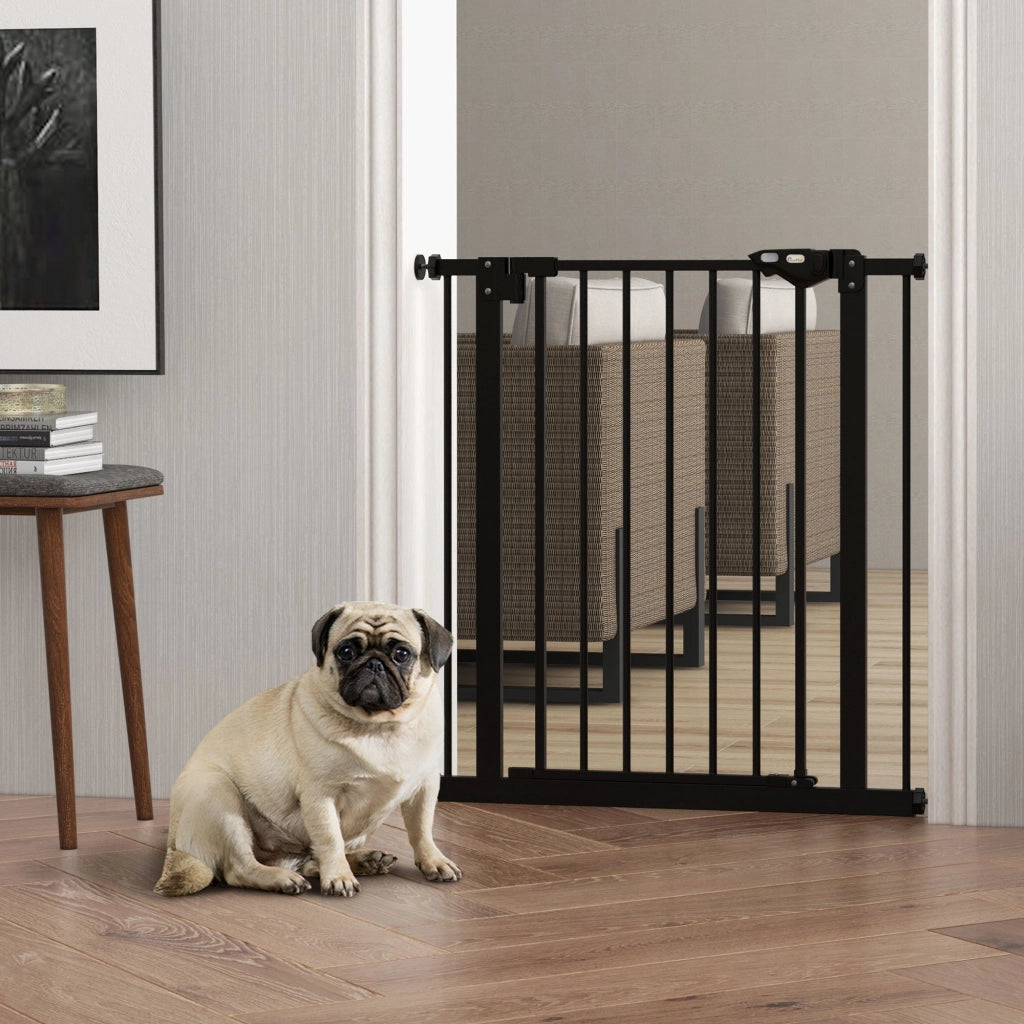 Cancelletto di Sicurezza per Cani e Animali ¨C Xylo ¨C Chiusura Automatica Nero 68x77 cm