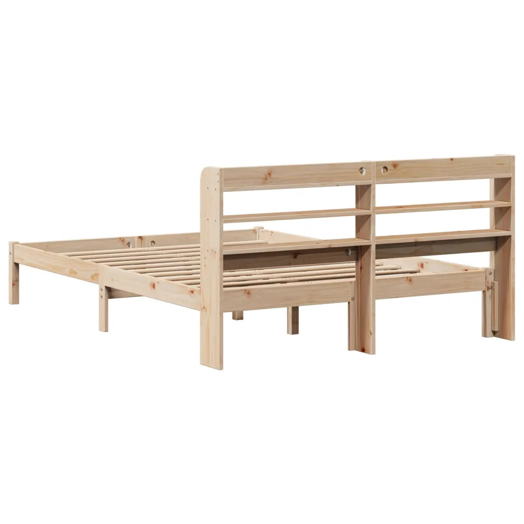 Letto senza Materasso-Struttura Letto 150x200 cm in Legno Massello di Pino 713495