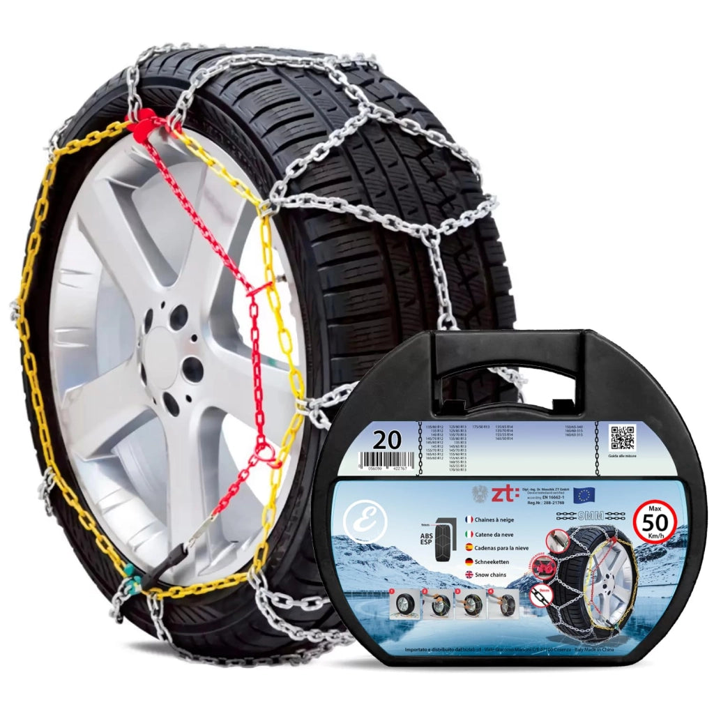 Catene Da Neve In Metallo 9 mm Omologate TUV e GS Onorm Montaggio Rapido Per Auto Macchina Furgone SUV Con Tensionatore Autobloccante Misura: Misura 140