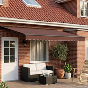 Cornice per Tenda Manuale con LED Marrone e Antracite 4 × 3 m 3420844