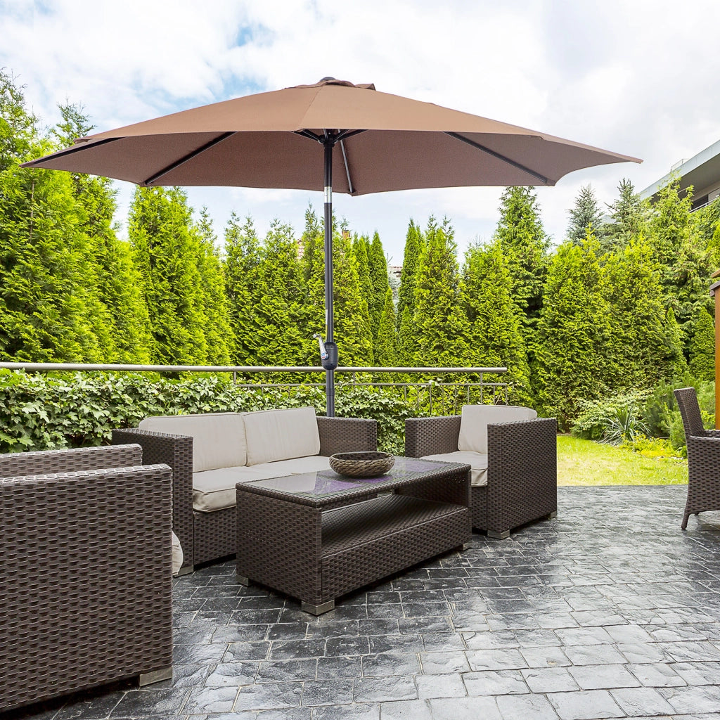 Ombrellone da Giardino ¨C zephmum ¨C 295x250 cm Grigio con Manovella e Inclinazione