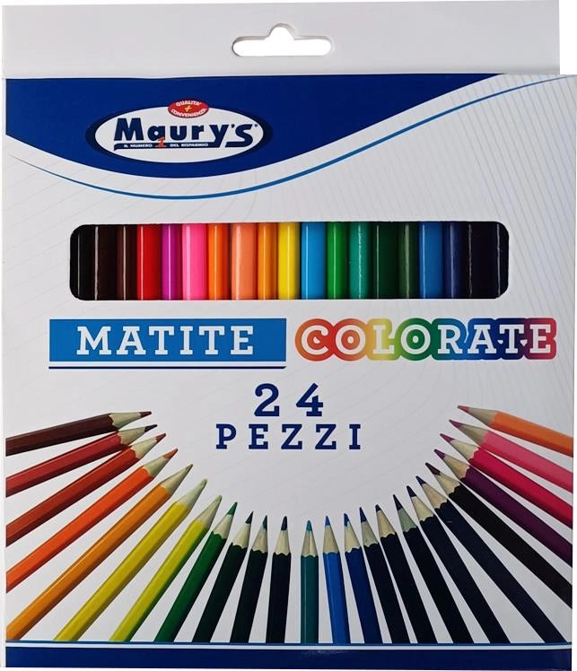 MATITE COLORATE 24 PZ PER DISEGNARE O COLORARE IDEALI PER LA SCUOLA ADATTO PER OGNI ETÀ