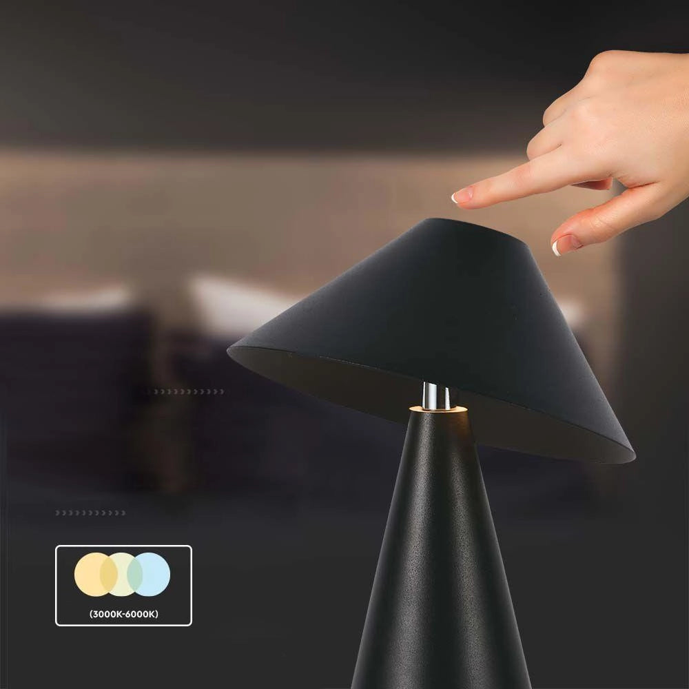 Lampada da tavolo LED 3W 200lm USB-C dimmer nero V-TAC